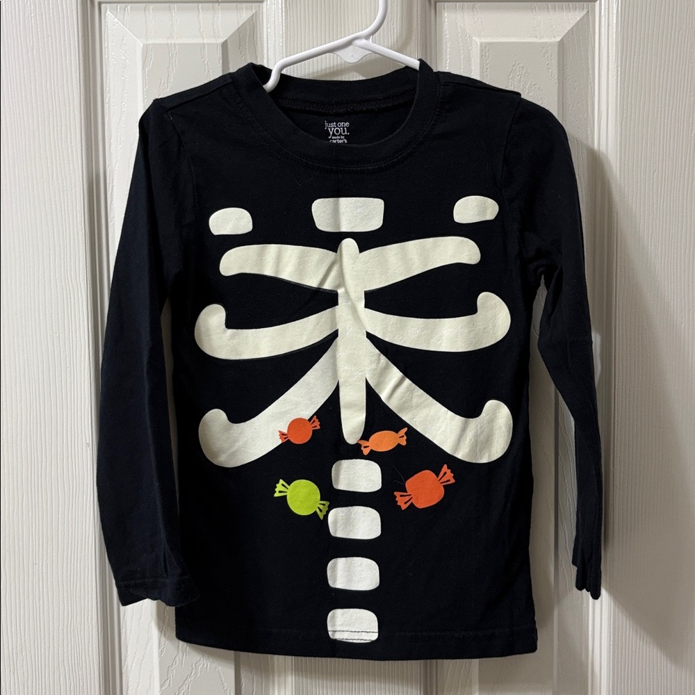 Carter's Black Skeleton Candy Shirt (GLOWS IN THE DARK)